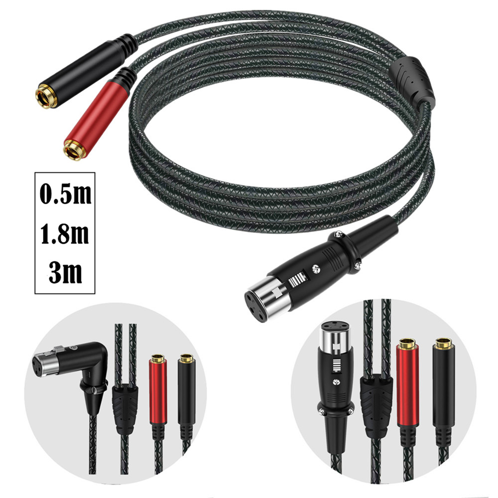 Earphone Splitter Jack - 3핀 XLR 암 커넥터 - 듀얼