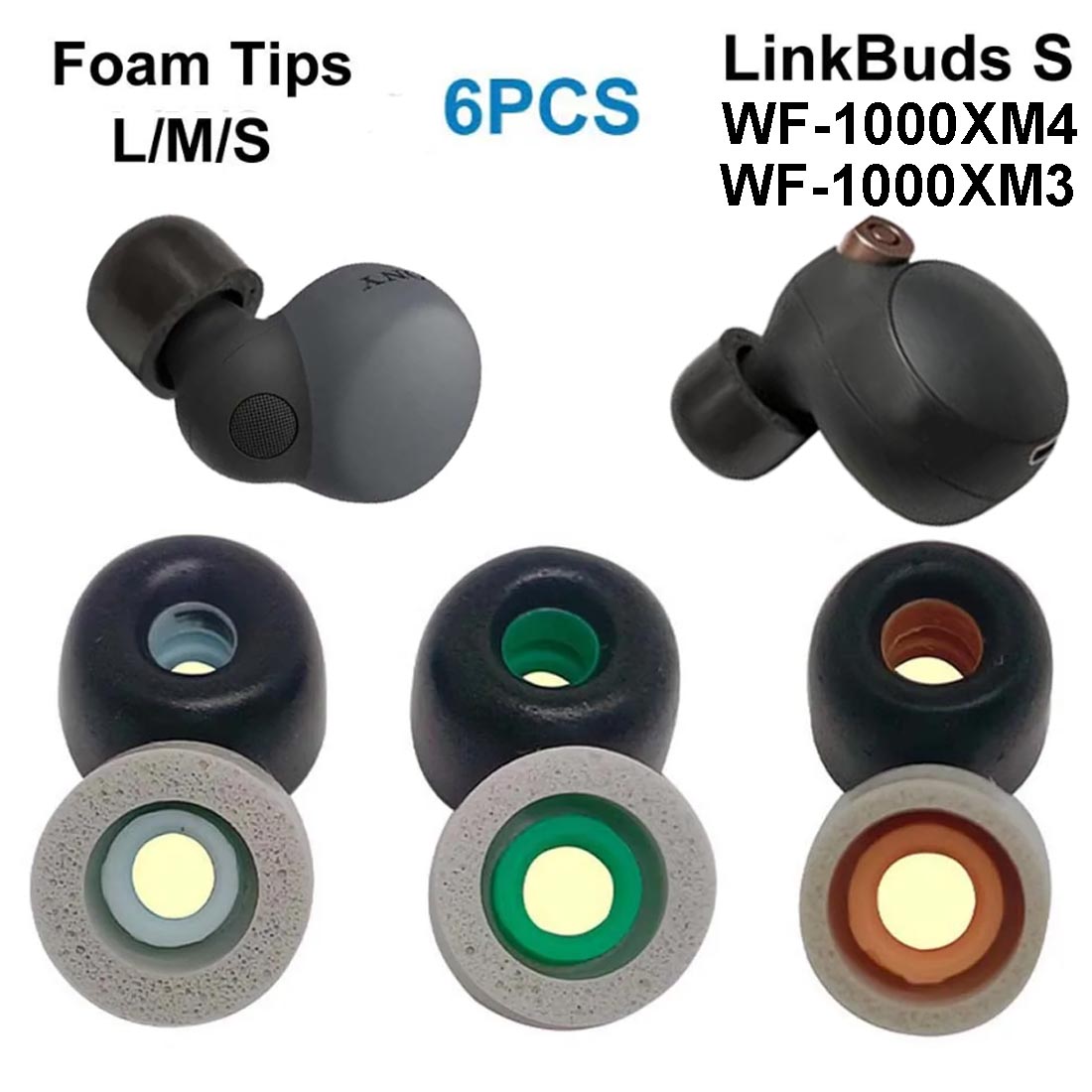 Earphone Foam Tip - 소니 링크버즈 S WF-1000XM4 WF-1000XM3용 메모리