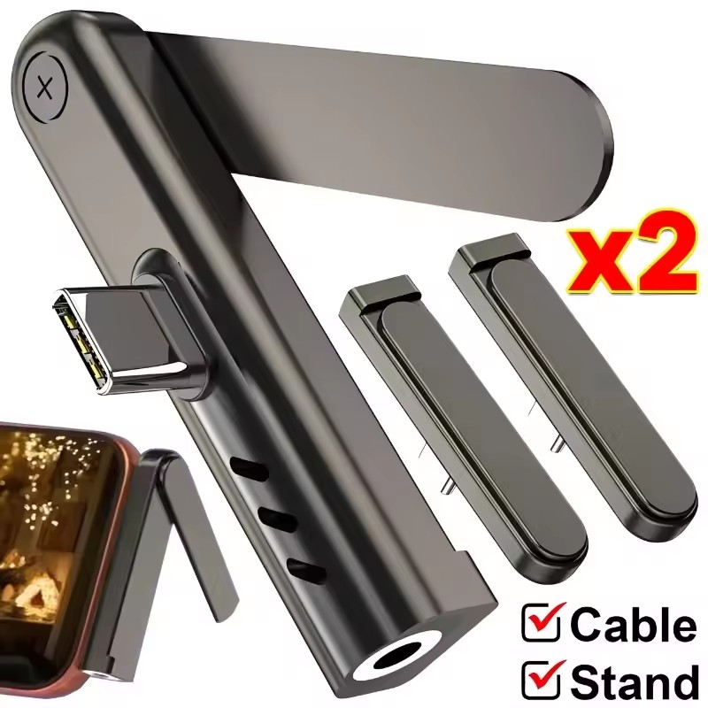 Headphone Stand Desk - 2/1PCS 휴대용 USB C 3.5mm 오디오