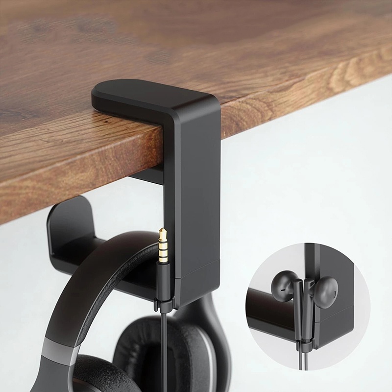 Headphone Stand Desk - 유니버설 데스크탑 360 ° 회전식 헤드폰