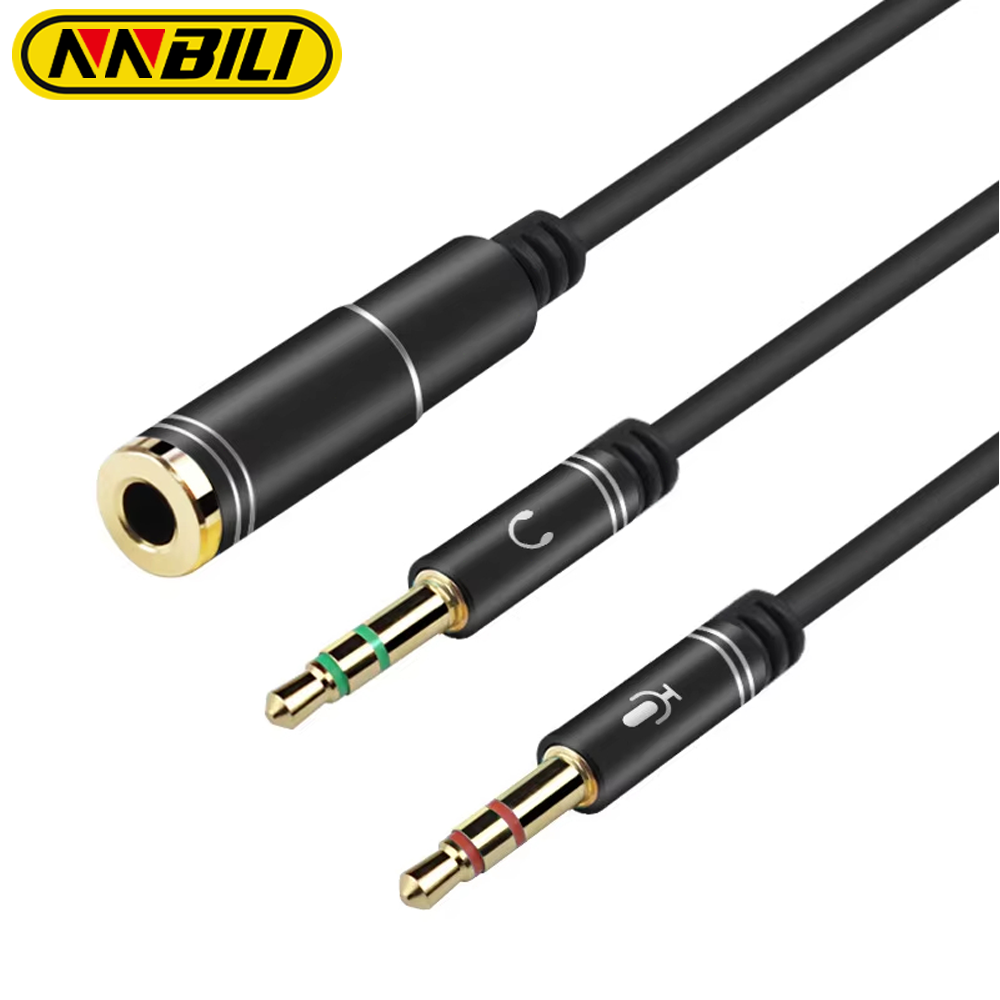 Earphone Splitter Jack - NNBILI 미니 잭 3.5 마이크 헤드폰