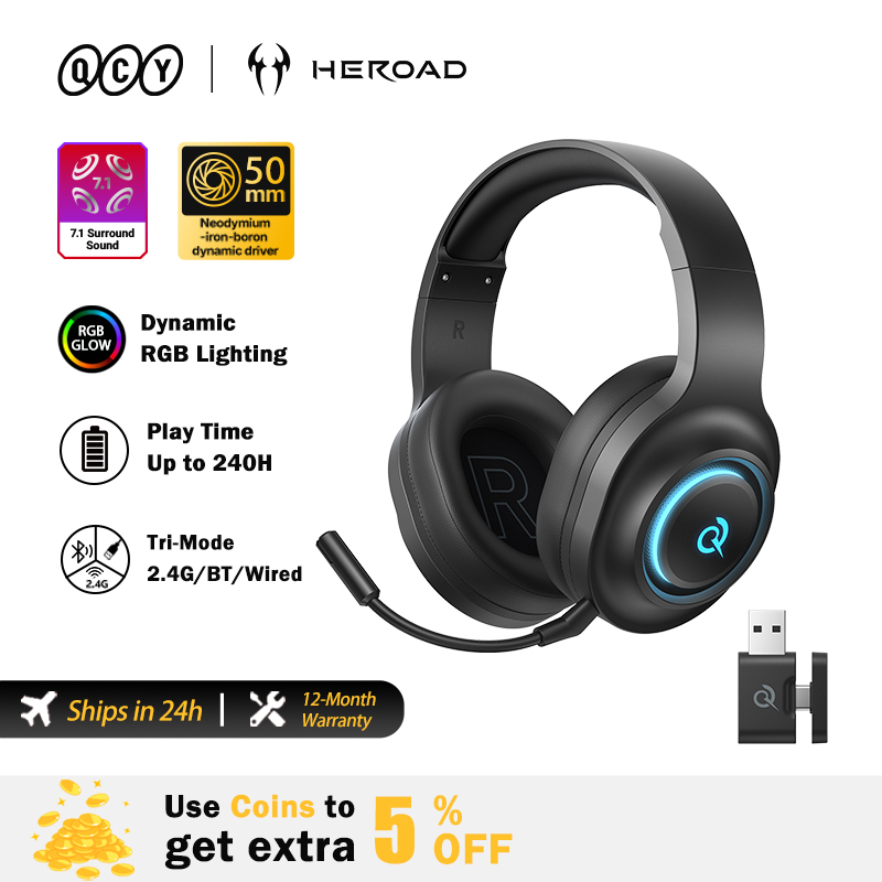 Gaming Headset Rgb - QCY Heroad V200 게이밍 헤드셋 (마이크