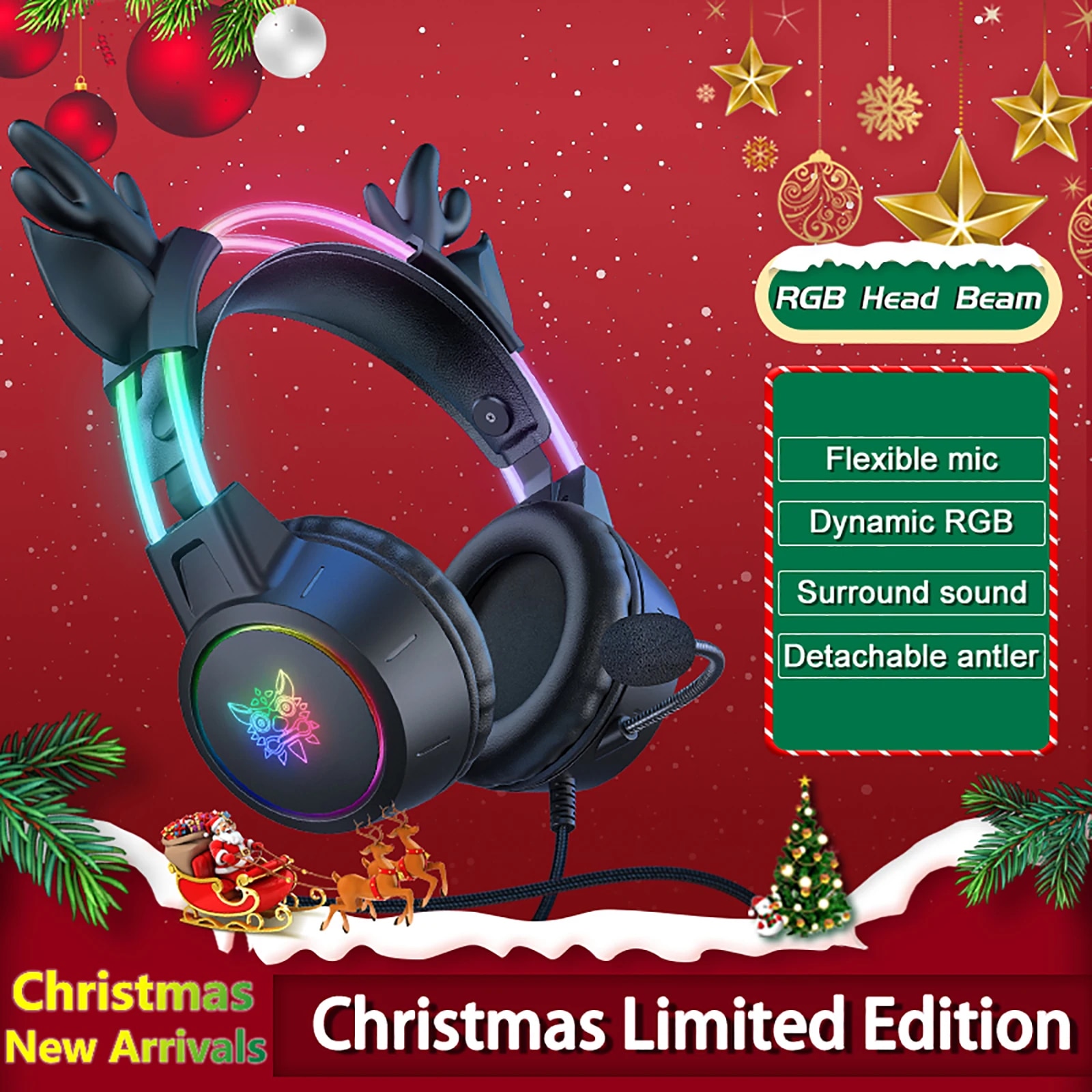 Gaming Headset Rgb - ONIKUMA 게임 헤드셋 2024 새로운 크리스마스