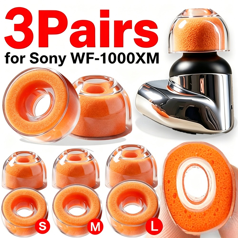 Earphone Foam Tip - 소니 WF-1000XM6/5/4/3/2용 1-3쌍 메모리 폼 귀마개