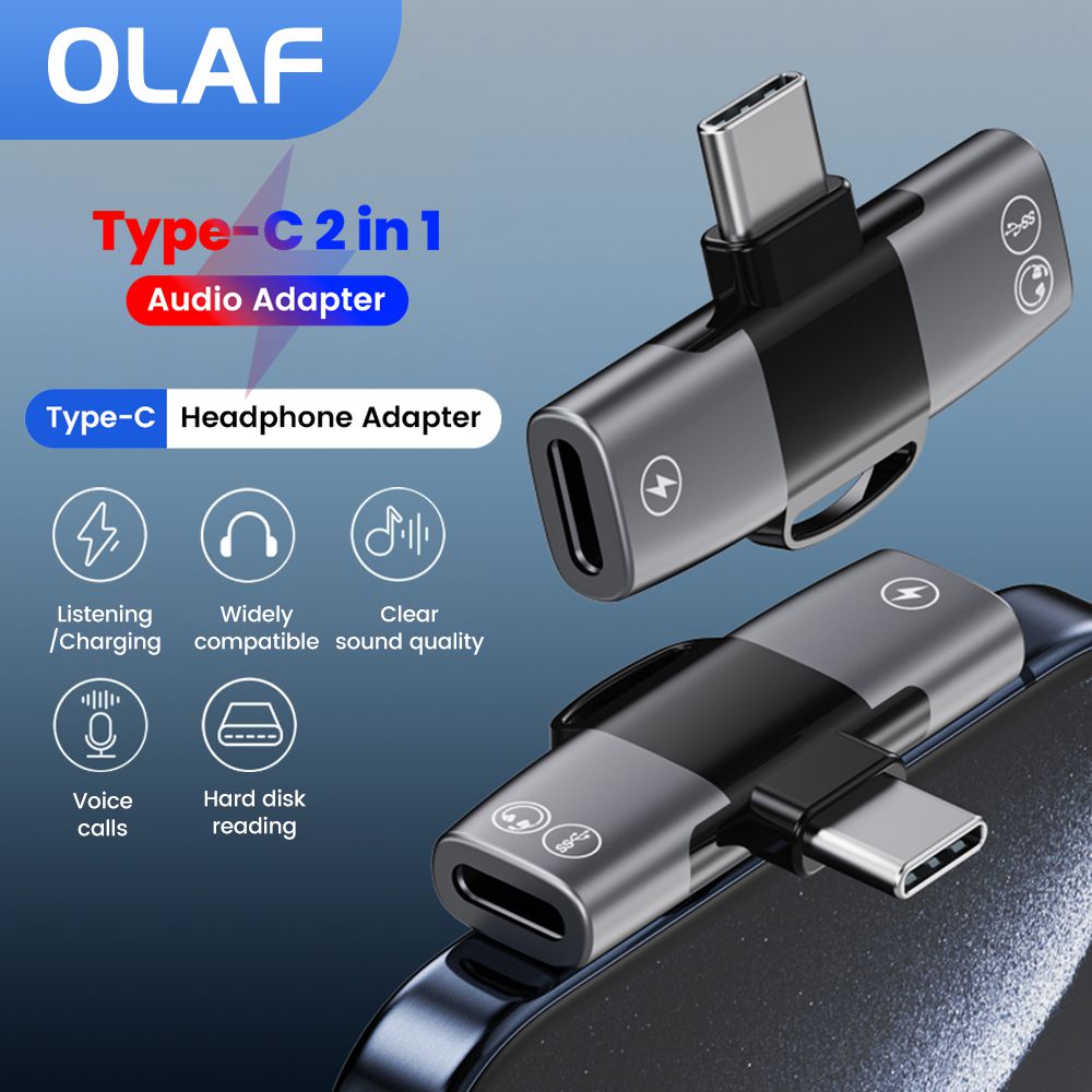 Earphone Splitter Jack - 2 in 1 타입 C 오디오