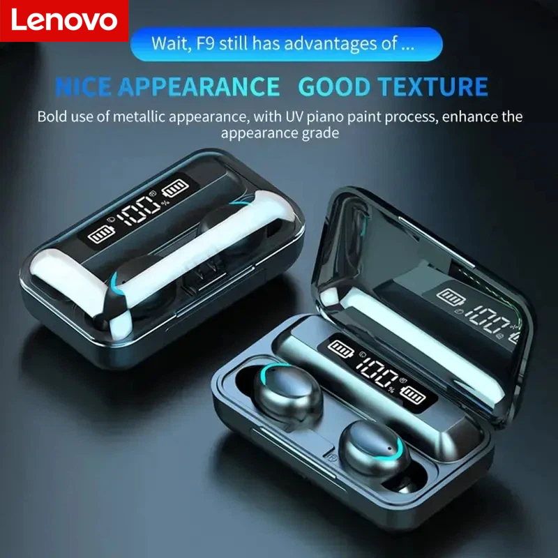 레노버 F9 블루투스 무선 헤드폰 - 대용량 충전 케이 - Earbuds Charging Case 리뷰 및 가격