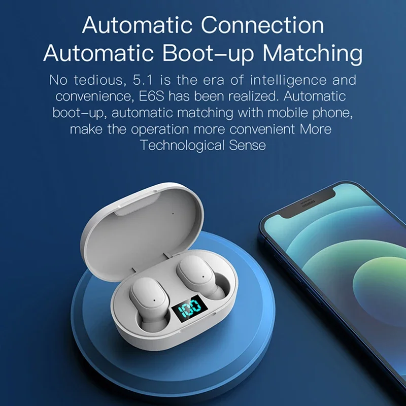 새로운 E6S 무선 블루투스 이어폰 블루투스 헤드셋 무 - Bluetooth Headset On Ear 리뷰 및 가격