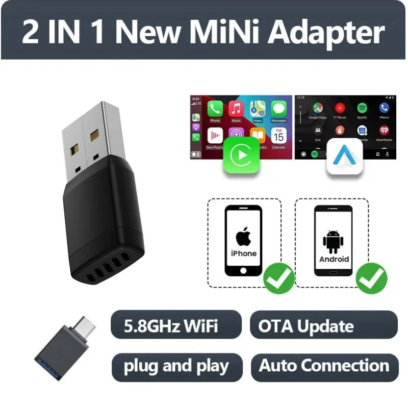 무선 어댑터 스마트 무선 카플레이 안드로이드 오토 US - Bluetooth Adapter Receiver 리뷰 및 가격