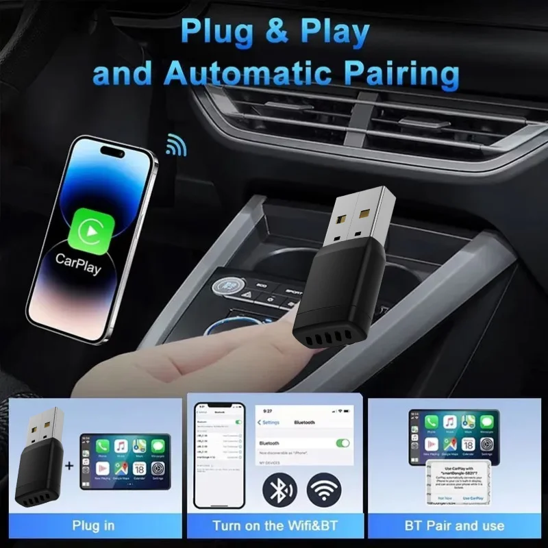 무선 어댑터 스마트 무선 카플레이 안드로이드 오토 US - Bluetooth Adapter Receiver 리뷰 및 가격