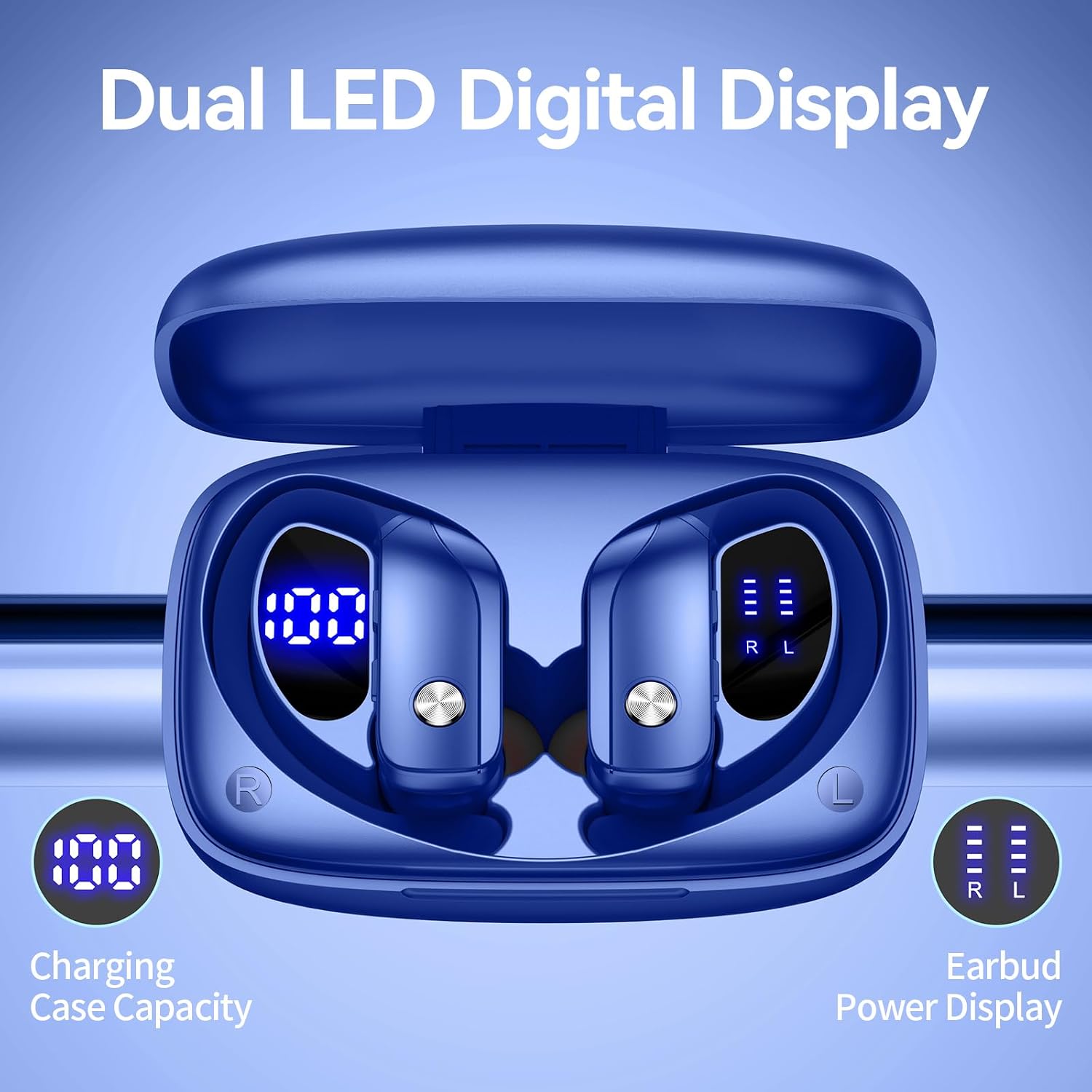 80시간 재생 가능한 LED 디스플레이 케이스, 오버이 - Sports Earphone Hook 리뷰 및 가격